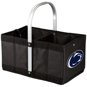 black collapsible basket with aluminum handle and Penn State Athletic Logo